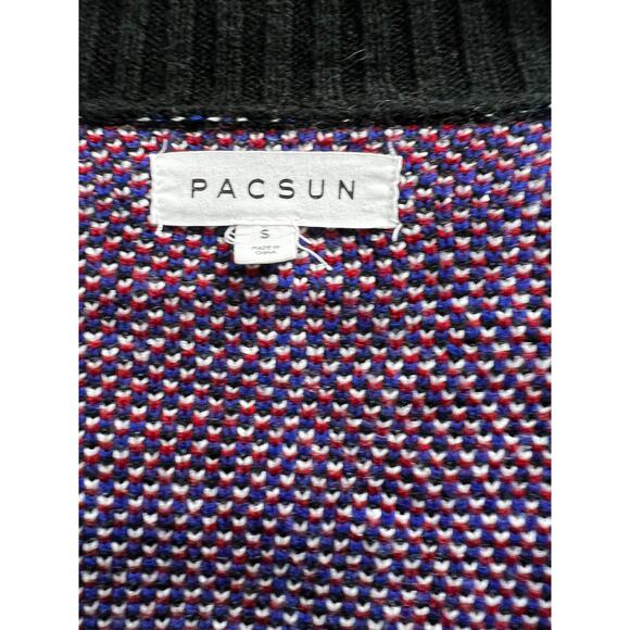 PACSUN Red tartan plaid oversized cardigan sweater sz S - Picture 3 of 5